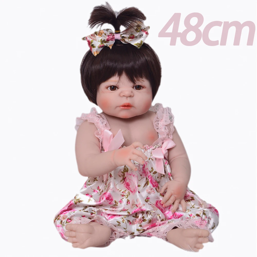 

Мини 48 см силиконовая кукла для новорожденных diy игрушки Гладкий парик Милая принцесса новорожденные младенцы живая девочка кукла Bebe игруш...
