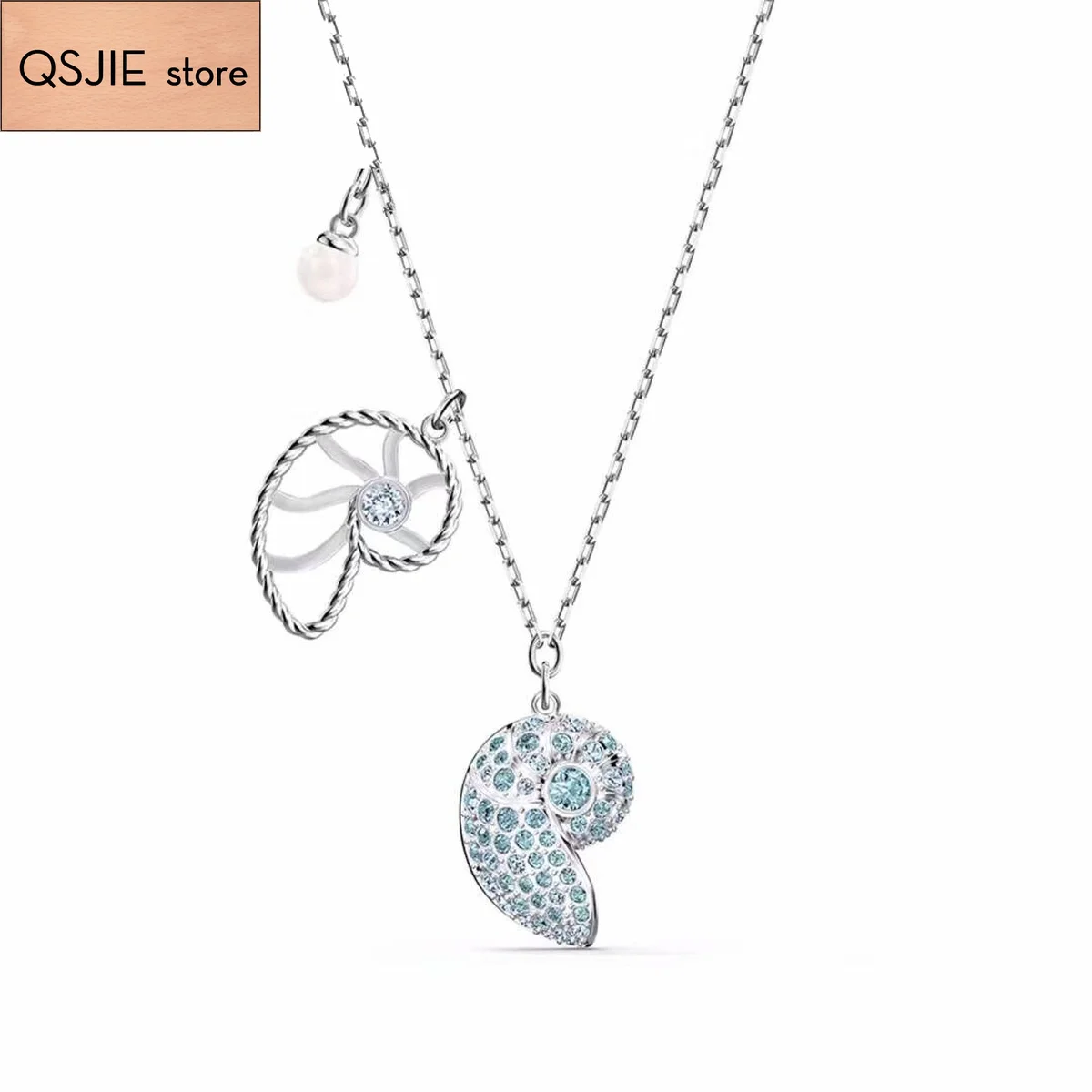 

QSJIE High quality SWA new style. Sea's gold shell lady Necklace Fashion jewelry