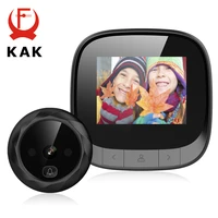kak 2 4 lcd screen electronic door viewer bell ir night door peephole camera photo recording digital door camera smart viewer