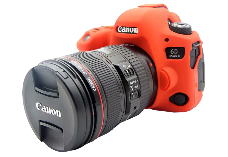 CAENBOO для Canon EOS 6D Mark II сумка для камеры Мягкий силиконовый резиновый защитный чехол для корпуса чехол для Canon EOS 6D Mark2 сумка - Цвет: Оранжевый