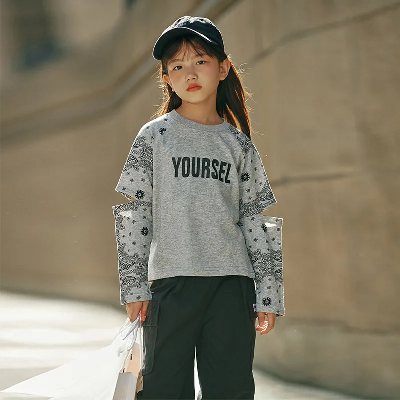 

Топы с дырками для девочек от 8 до 10 лет, модная осенняя одежда 2021 г., крутая Танцевальная Хип-Хоп футболка для девочек рубашка для девочек-под...