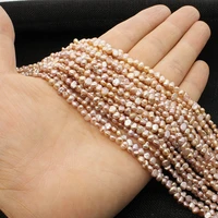 natural freshwater pearl 3 3 5mm color baroque irregular loose bead sweater chain necklace bracelet diy accessories jewelry gift