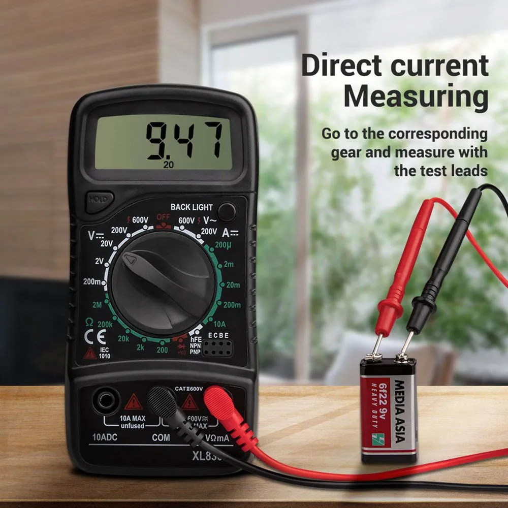 LCD Digital Multimeter with Backlight Handheld Multi Tester 1999 XL830L AC/DC Voltage Amp Current Resistance | Инструменты