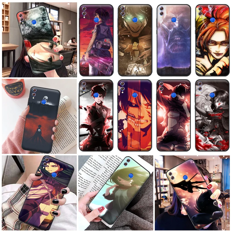 

Attack On Titan Armin Arlert Levi Eren Jager Mikasa Ackerman Phone Case For Huawei Honor 8X 8C 7X Funda Carcasa