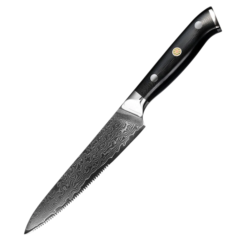 Столовый нож NANHAIONE из дамасской стали 67 слоев Ручка G10 столовые ножи для стейка