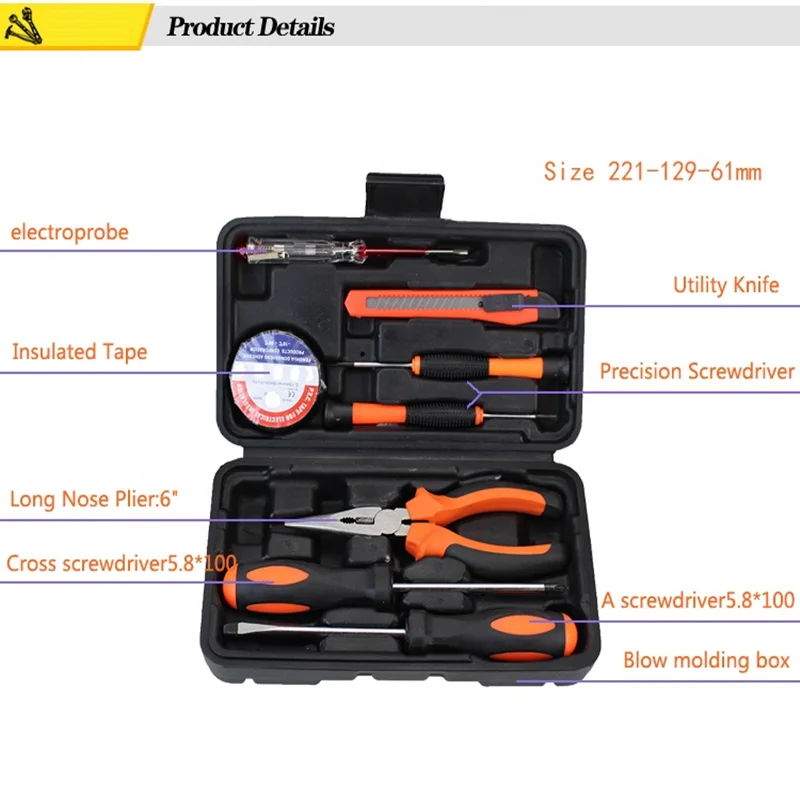 

NEW9pcs miniHome Repair Tool Kit Fix Tools set Household function Home Repair Hardware Hand Practical Tools set Combination Suit