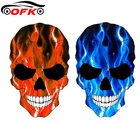 Интересный череп зло призрак зомби огонь Синий Красный Пламя рейнджер рок металлическая Тяжелая наклейка Блокнот окно подарок мотоцикл