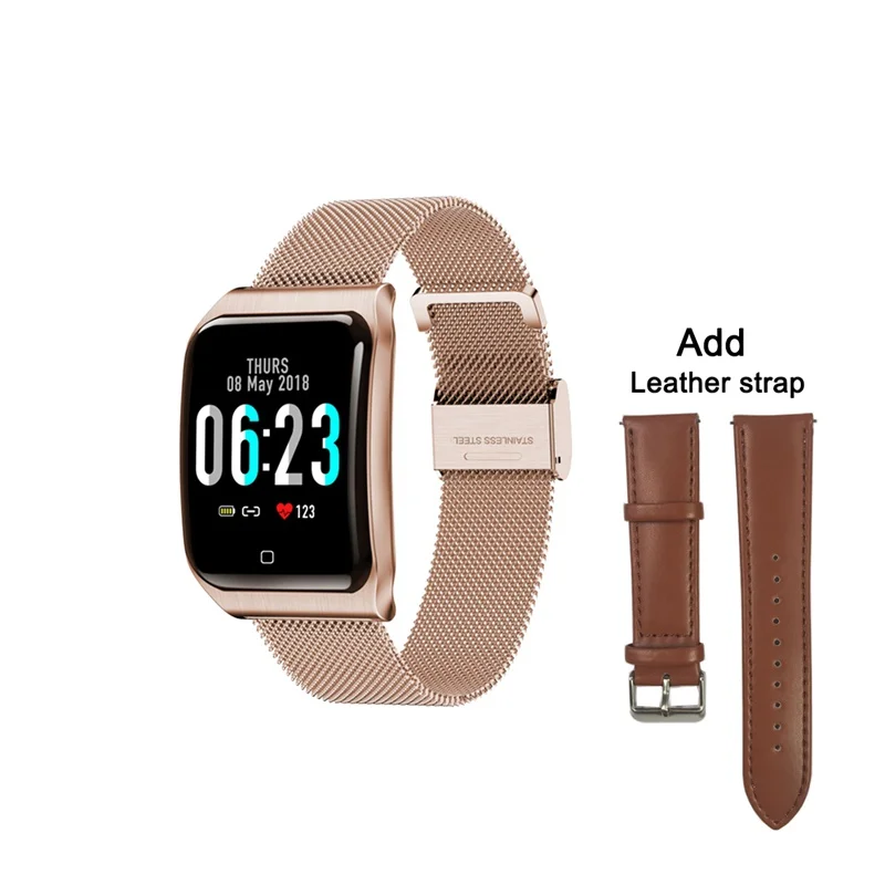 Add Leather strap F9 Смарт-часы мужские 1,3 дюймов экран металлические часы сердечный ритм кровяное давление smartwatch водонепроницаемый IP68 бизнес умный Браслет - Цвет: Add Leather strap