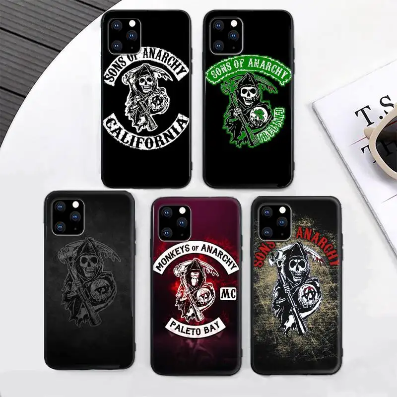 

Sons of Anarchy Skull Logo Phone Case for Apple iPhone 5 6 6S 7 8 11 12 x xr xs se max pro plus mini 2020 Fundas cover