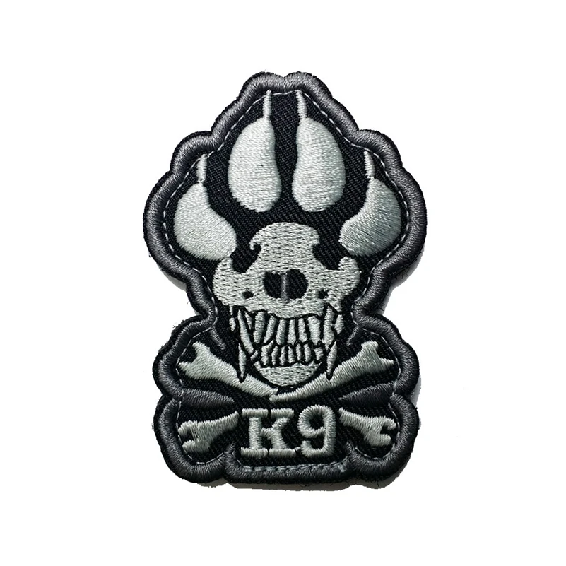 K9 Gray 7X4.8 CM Сервис собака Рабочая обучение вышитые патчи для поддержания боевого духа Патчи ПВХ вышивка значки K9 аппликация "собака" для шлейка для домашних животных - Цвет: K9 Gray 7X4.8 CM