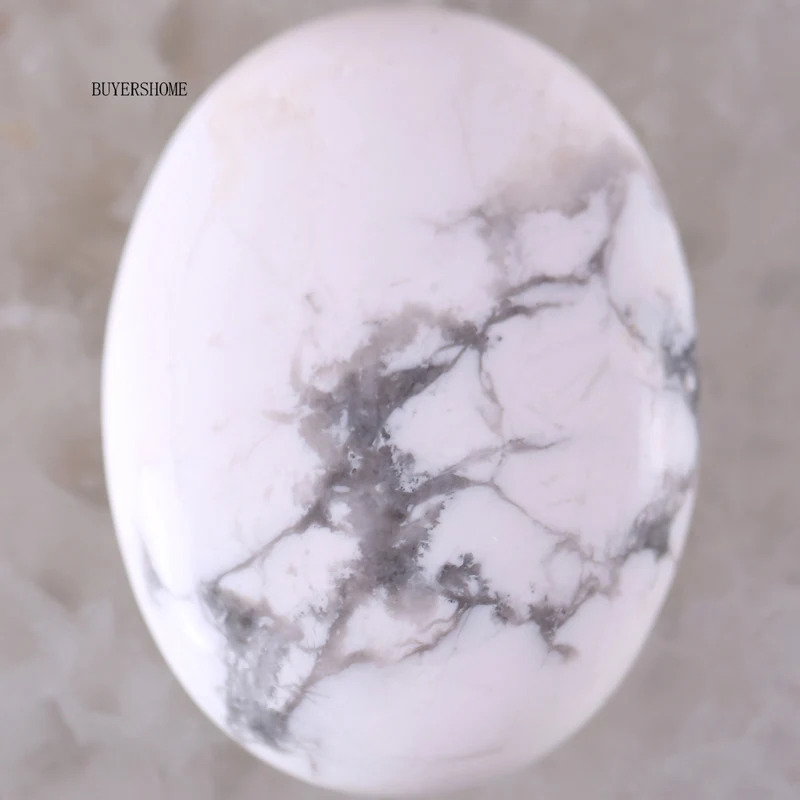 White Turquoise 51 цвет 30x40 мм кабошон натуральный камень бусины для рукоделия ювелирных изделий Малахит содалит Lapis Fit ожерелье браслет серьги - Цвет: White Turquoise