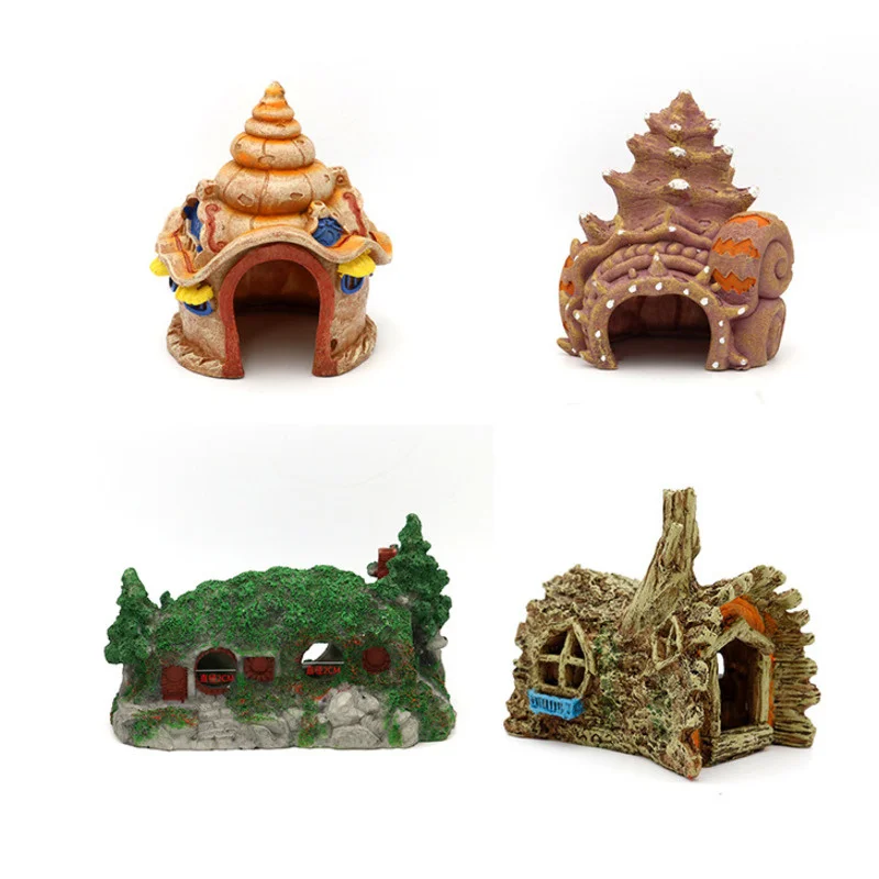 

Aquarium Decoration Artificial Fish Tank Landscaping Aquascape Accessories Reptile Fish Hole House Shelter Rockery Ornament