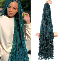 crochet hair soft faux locs 36 inch long curly dreadlocks hair extensions green mix blue ombre braiding hair pre looped