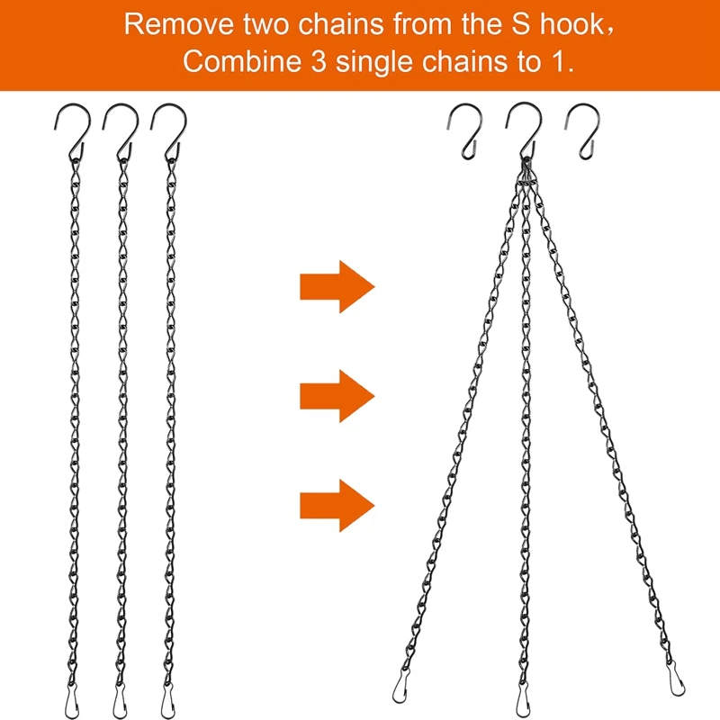 4 Упак. 19 7 дюймовая подвесная цепь черный для кормушек птиц плантаторов