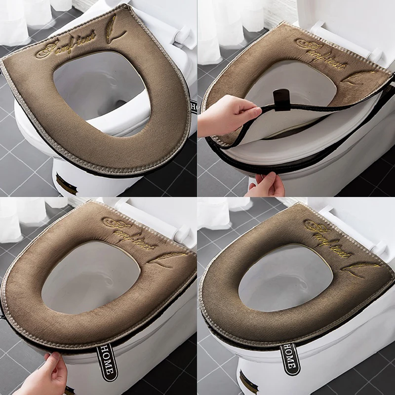 

Toilet Seat Mat Home Bathroom Supplies Toilet Seat Cover WC Universal Washable Warm Toilet Seat Pad Removable