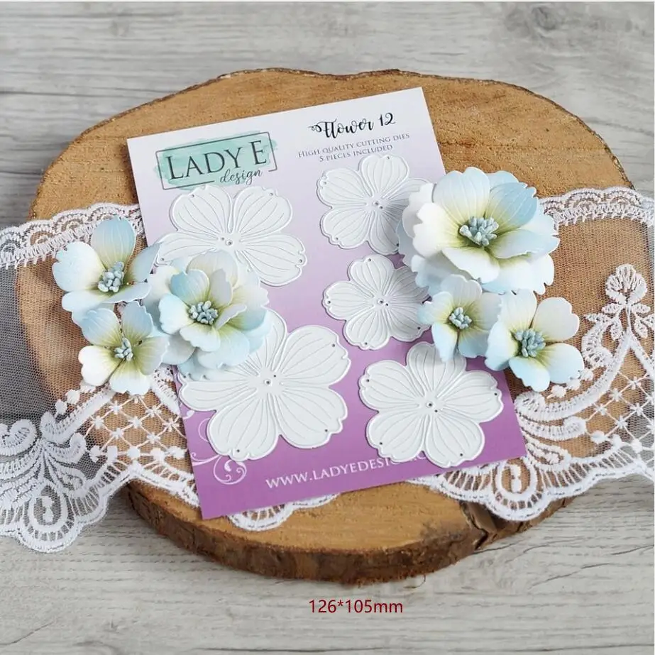 

New Metal Cutting Dies cut die 5pc flowers decoration Scrapbooking Album Paper DIY Card Craft Embossing Die Cuts