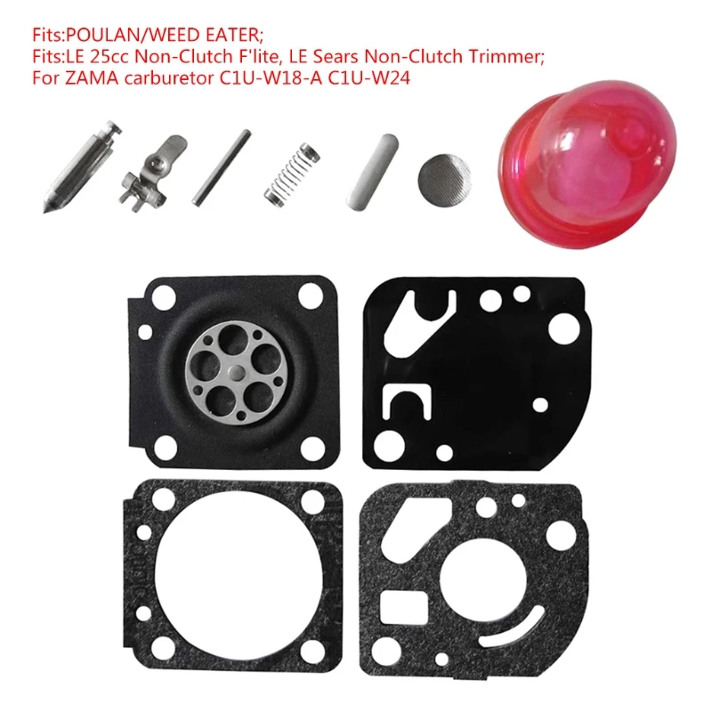 

Carburetor Repair/Rebuild Kit Replaces ZAMA RB-115 for POULAN/Weed Eater ZAMA C1U-W18 C1U-W24