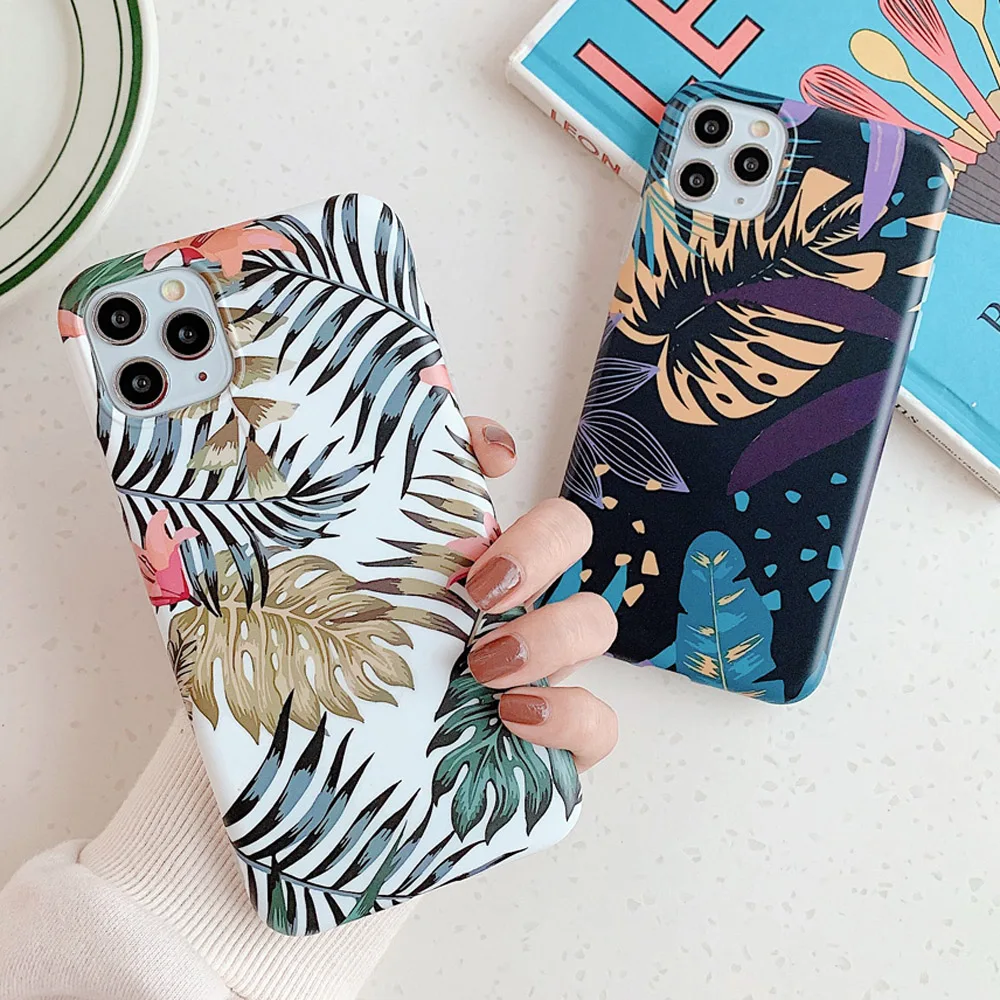 Модный чехол для телефона с банановыми листьями iPhone SE2 SE 2020 11 Pro Max 7 8 6 6S Plus женский