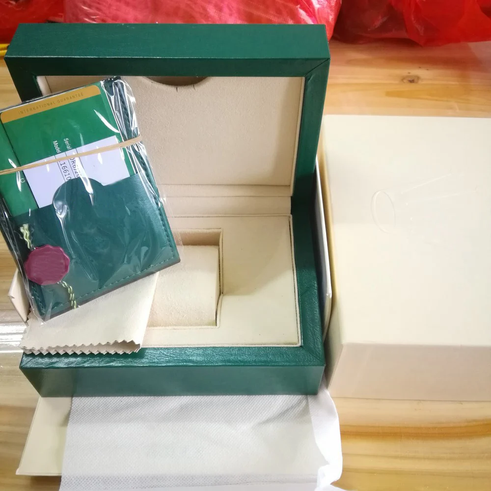 

Super quality Green watch box with papers cards and bags
