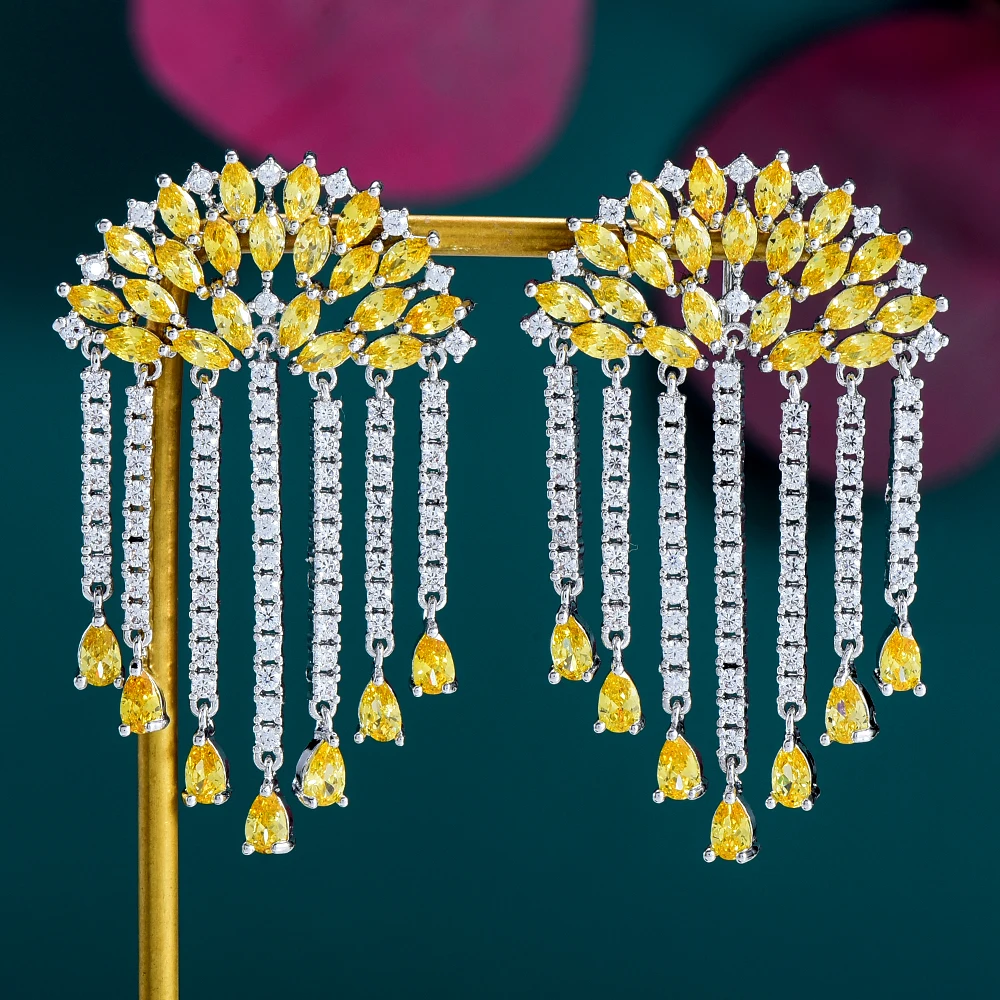 

JIMBORA брендовые высококачественные модные женские Висячие длинные серьги в форме капли воды с кисточками Висячие серьги для женщин и девуше...