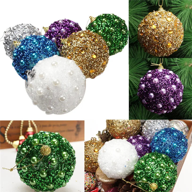 Рождественские шары жемчужные блестящие безделушки елочные украшения висячие