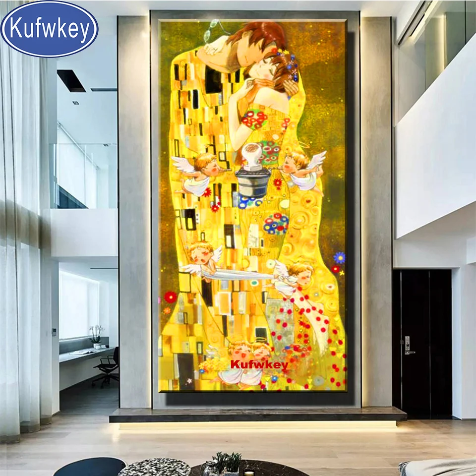 

Набор для алмазной вышивки крестиком Gustav Klimt lover kiss 5d «сделай сам»