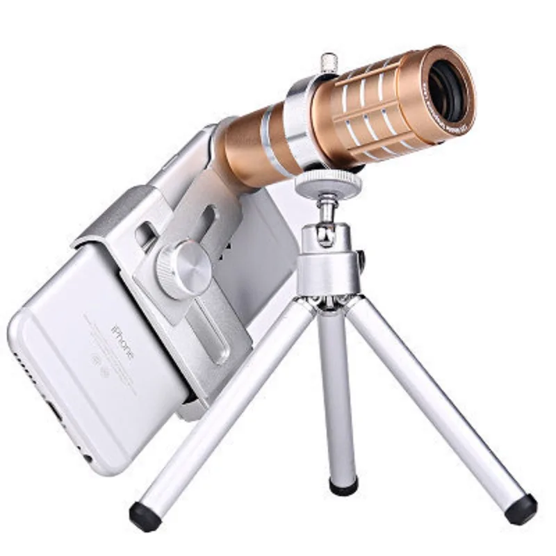 

Yellow Monocular Binoculars 12x Zoom Monocular Telescope Outdoor Sports Mobile Support Telescope with Vision Watching Travelling
