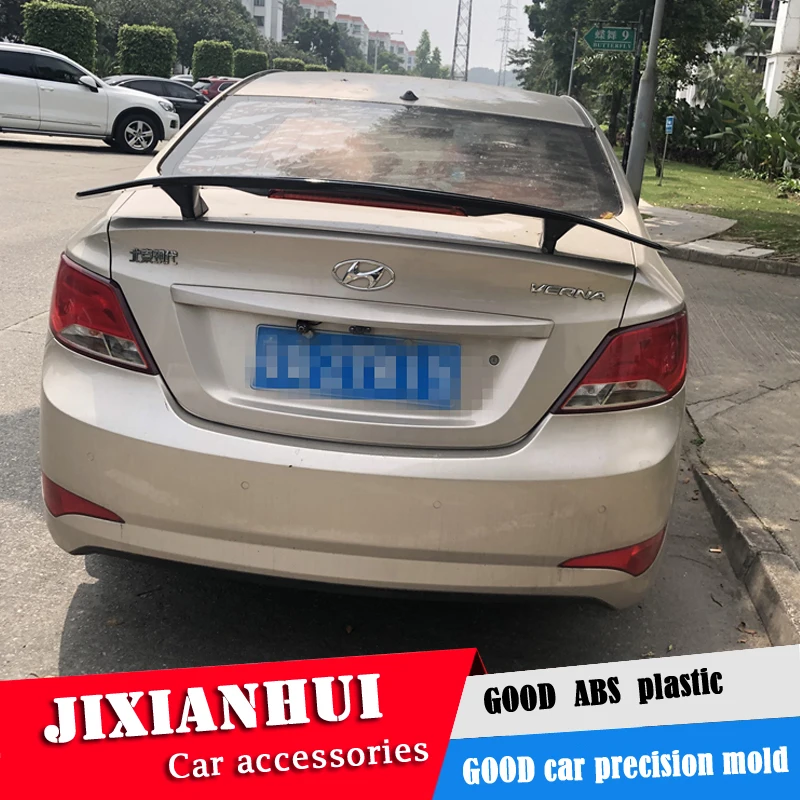 Для Hyundai VERNA Accent спойлер 2006 2018 TF ABS пластик Материал заднее крыло автомобиля Цвет
