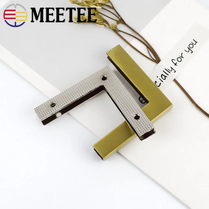 Meetee 4/10 шт. 40 мм защита уголки сумка пряжки окантовки с металлическими пуговицами, Чемодан Сумки из натуральной кожи скобяные изделия Аксессуары F1-10