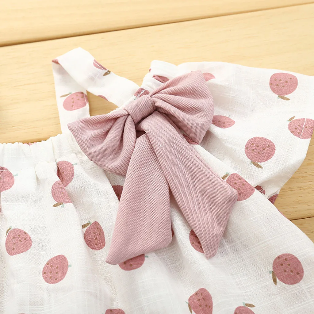 Детская модная одежда комплект для маленьких девочек хлопковый льняной Топ Без