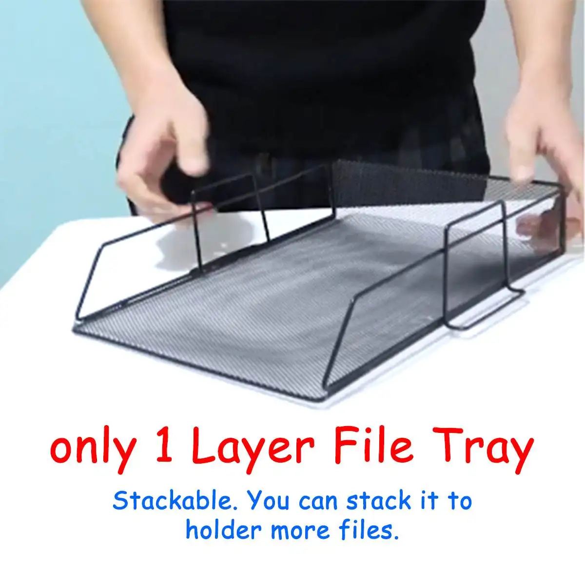 Штабелируемая железная сетка A4 бумажный органайзер для хранения документов