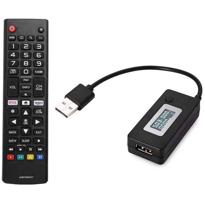 1 шт. ЖК детектор USB Вольтметр Амперметр тестер QC2.0 3 15 в и смарт ТВ пульт