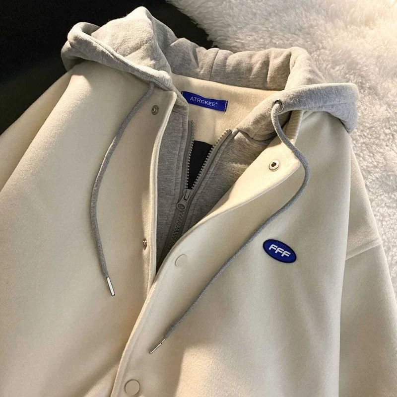 

2021hip Hop Men's Jacket Fashion Harajuku Casual Jacket Winter Warm Pullover Zipper Long Sleeve Oversize Sweater Couple Clothes
