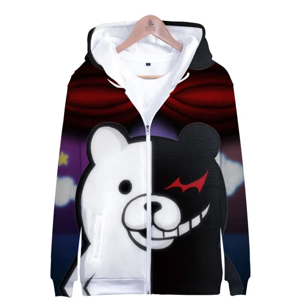 Толстовка с капюшоном Danganronpa Monokuma куртка на молнии пальто свитшот для мужчин и