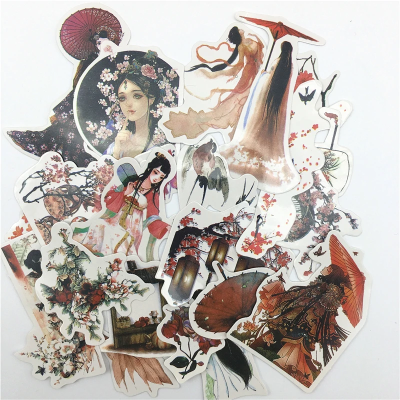 19 шт. древней китайской девушки Стикеры дневник этикетка (ы)/уп декоративные