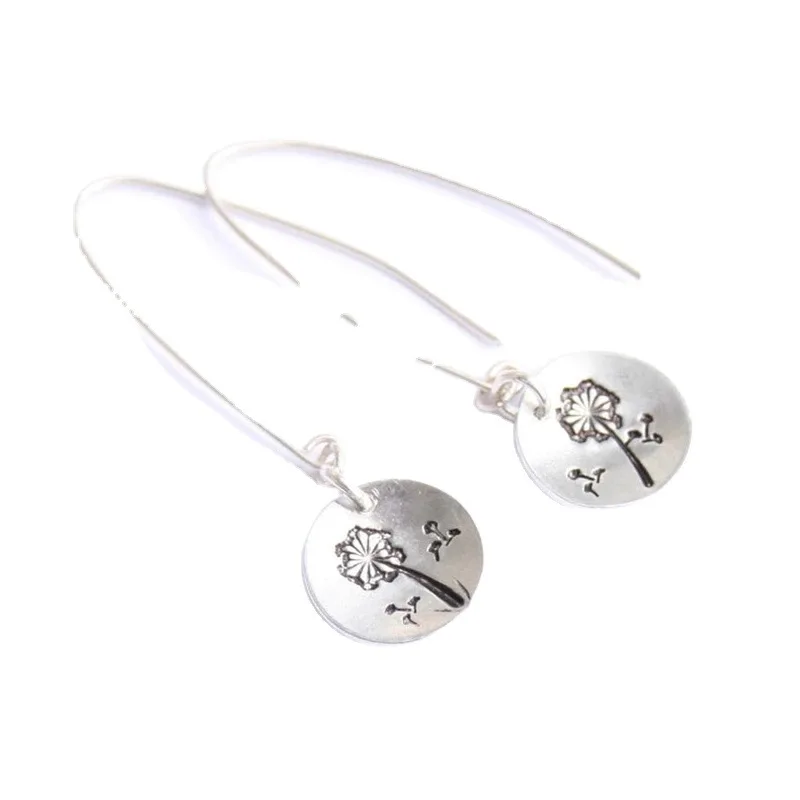 

Simple Botanical Dandelion Pendant Earrings Long Flower Dangle Earrings for Women Female Wedding Jewelry Pendientes Bijoux