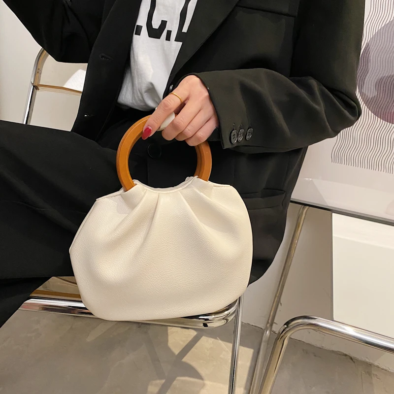 

Round Shape Handle Design Soft PU Leather Crossbody Bags For Women 2021 Luxury Branded Shoulder Handbags Ladies Totes