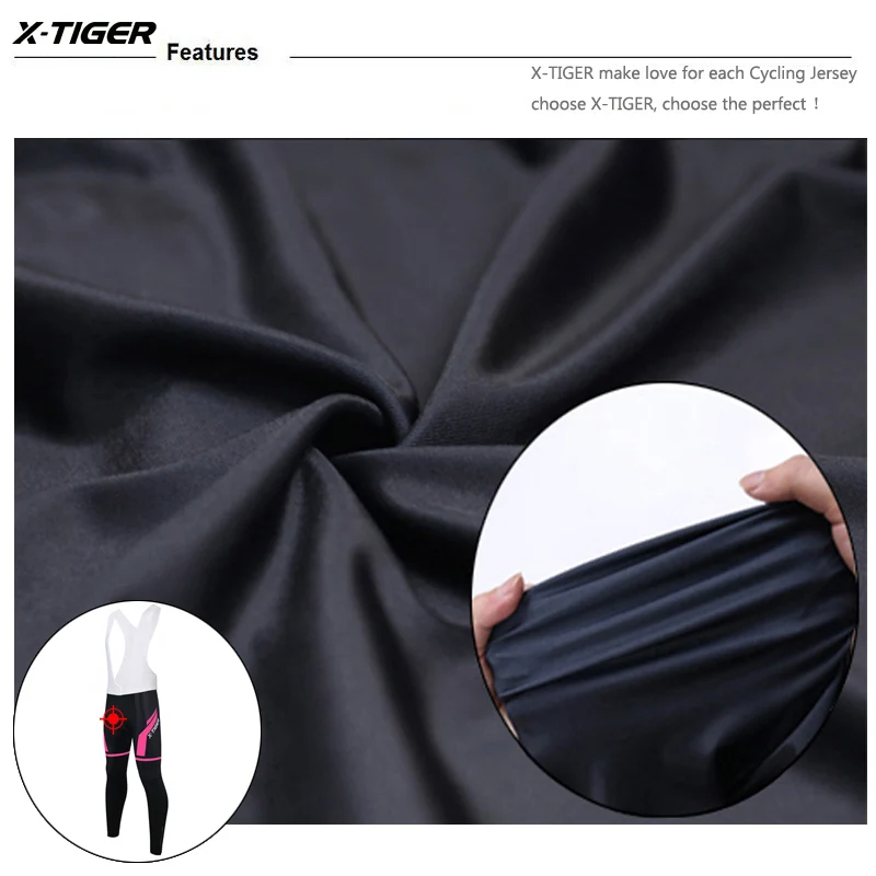 Женские велосипедные комбинезоны X-Tiger весенние 3D гелевые колготки Coolmax для