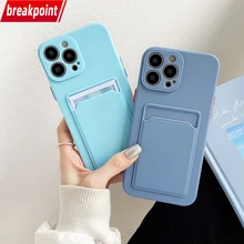 Breakpoint Phone Case For iPhone 13 Pro Max XR XS X Card Slot For Mobile Photo Card 7 8 Plus 11 12 Iphone12 13 Mini Pocket Cover