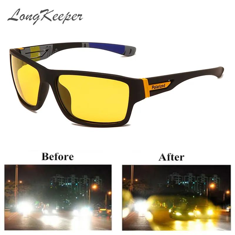 Новое поступление 2019 мужские солнцезащитные очки для водителей ночного видения