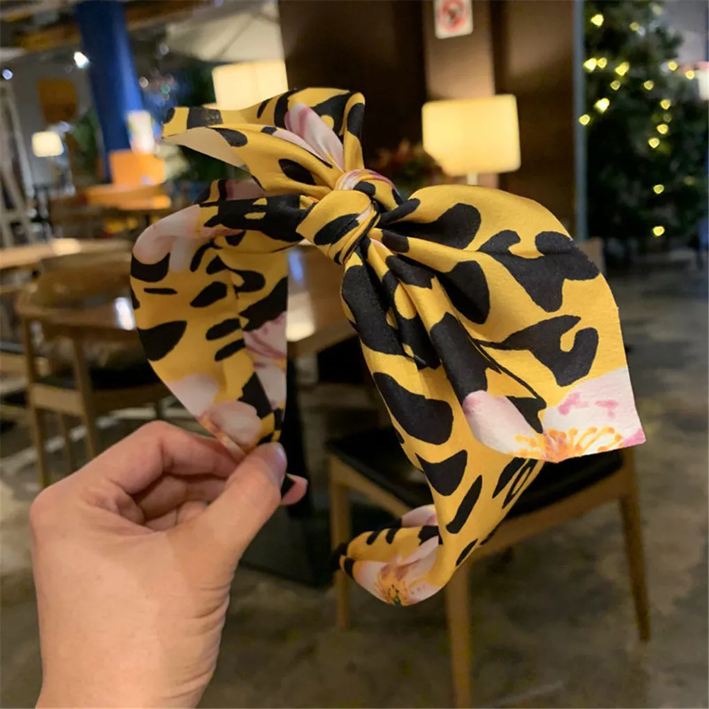 Лента для волос женщин модные с леопардовым принтом бантом головные уборы и