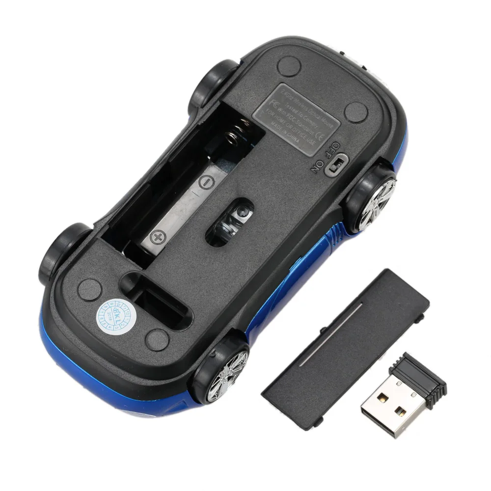 Беспроводная оптическая USB-мышь в форме гоночного автомобиля 2 4 ГГц 1000 DPI |