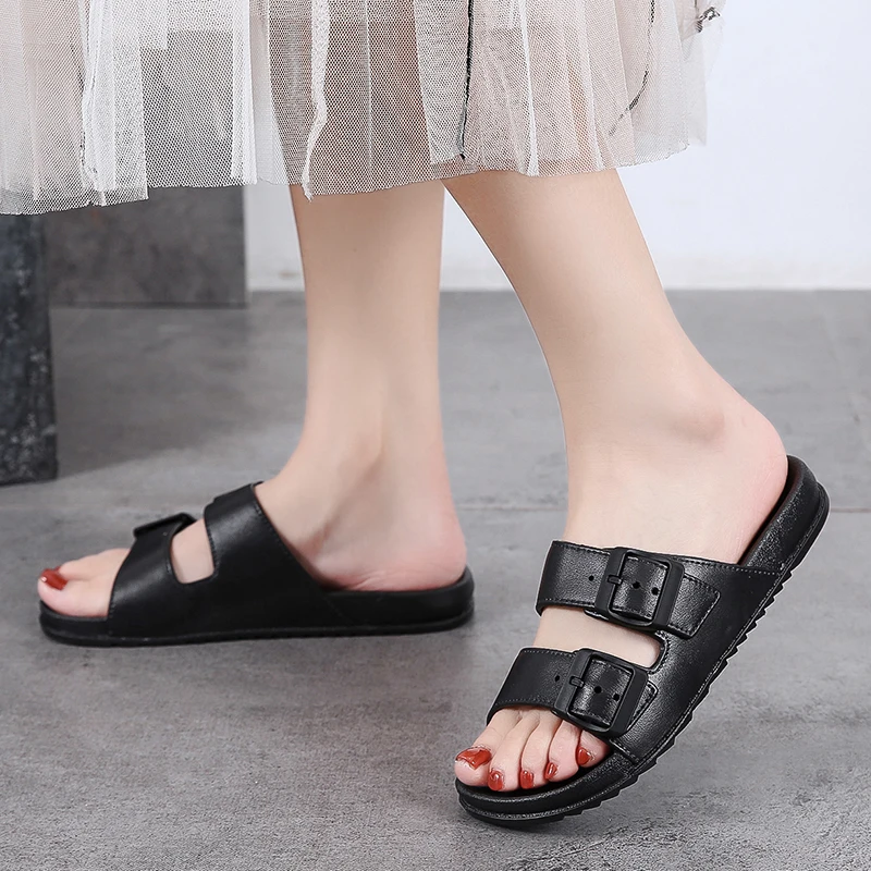 

Flat Shoes Female Beige Heeled Sandals Med Womens Slippers Outdoor Slides Fashion Pantofle Platform Black Luxury 2021 Massage Ru