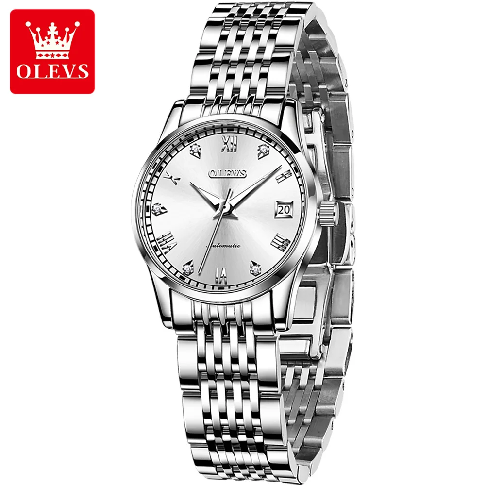 OLEVS Ladies Watch Mechanical Watch Luxury Bracelet Watch Ladies Waterproof Automatic Clock Simple Watch Relogio Feminino 6602