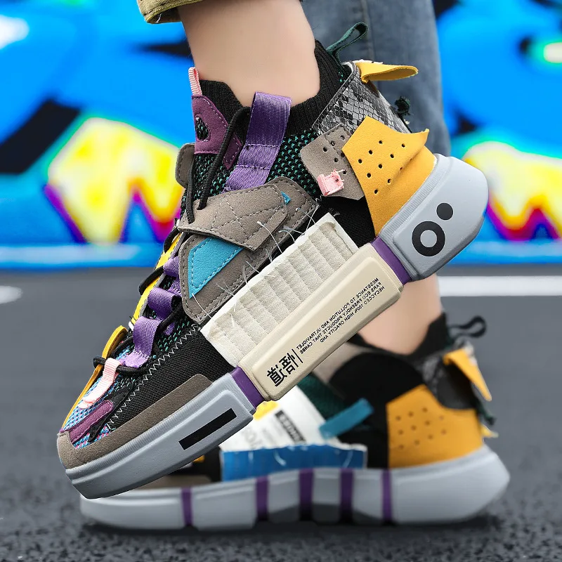 2020 Designer Chunky Sneakers Men High top Fashion Superstar Sports Shoes Hip-hop Stitch Breathable Platform Mens Trainers Shoes