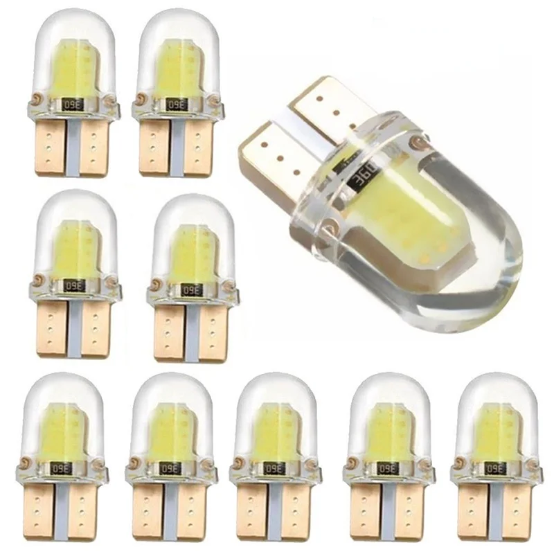

10Pcs White Silicone Shell 3W COB LED Lights Car Width Light T10 Door light