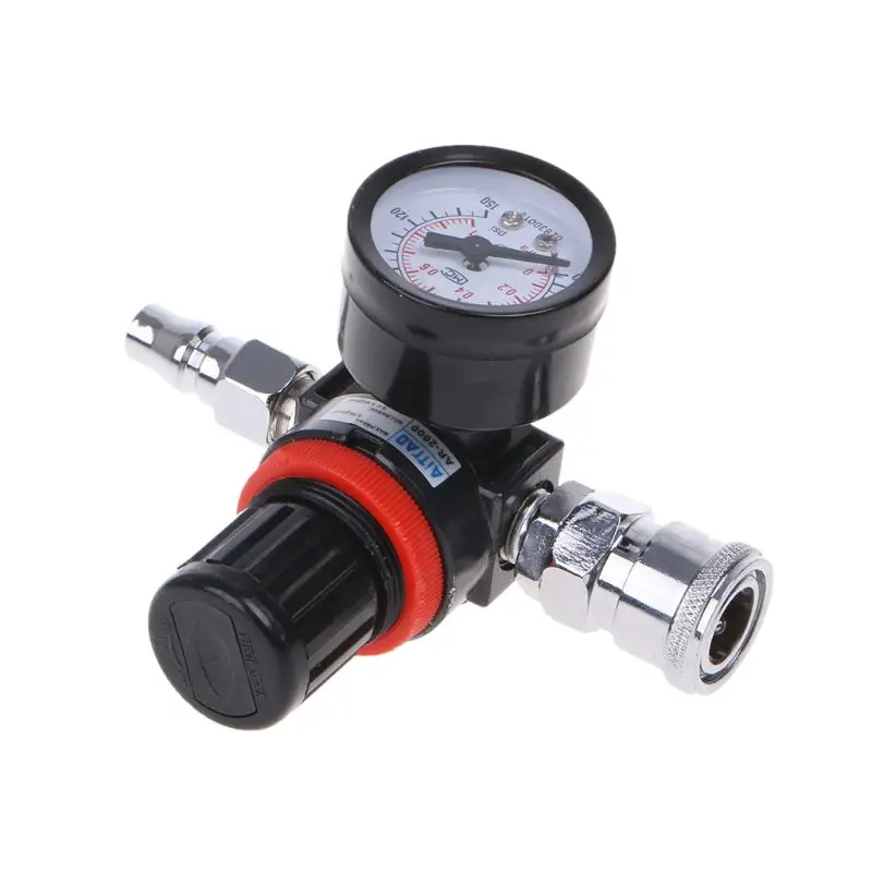 1/4&quot HVLP Spray Gun Air Adjusting Valve Regulator Pressure Gauge Diaphragm Control Auto Paint |