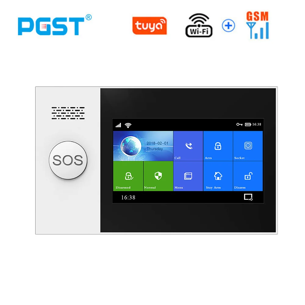 Беспроводная домашняя охранная сигнализация WIFI GSM SMS Tuya Smart Life APP Control с сенсорным экраном 4,3 дюйма комплекты сигнализации - изображение