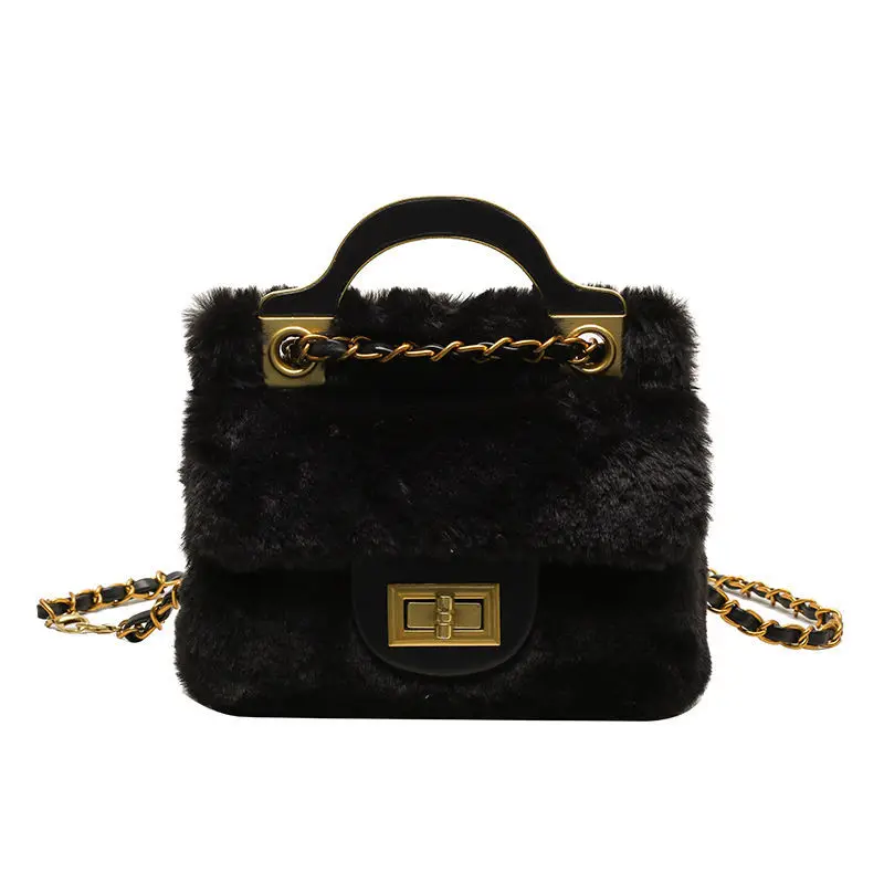 

NEWEST Luxury Women Handbag Vintage Winter Chain Shoulder Crossbody Bag Stuffed Bags Plush Bag Women's Handbags Purses