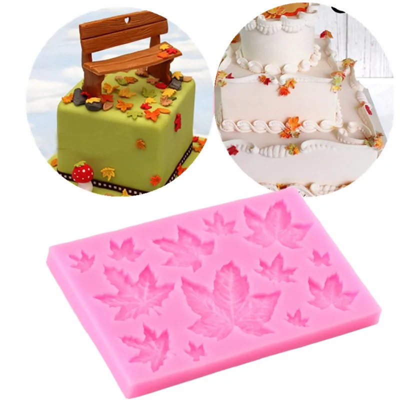 

3D Maple Leaf Fern Leaf Silicone Mold Cupcake Topper Fondant Molds DIY Cake Decorating Tools Candy Clay Chocolate Gumpaste Mould